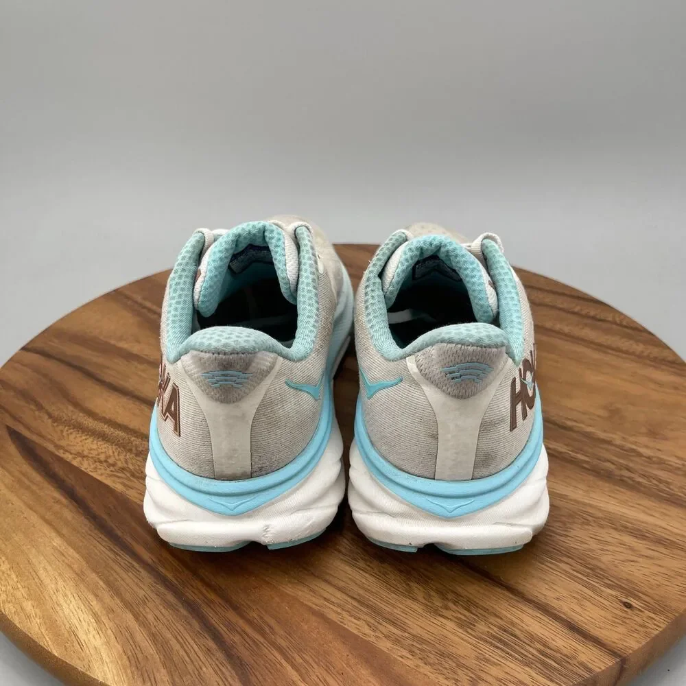 Hoka One One Clifton 9 Shoes Womens Size 9.5 B White Running Comfort Walking